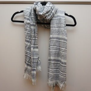 Grey Striped Spring Scarf